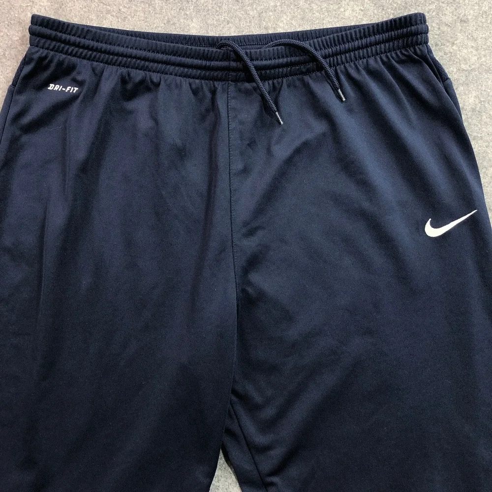 Nike Mens Track Pants Large Navy Blue Dri-FIT Ankle Zip Athletic Training Gym